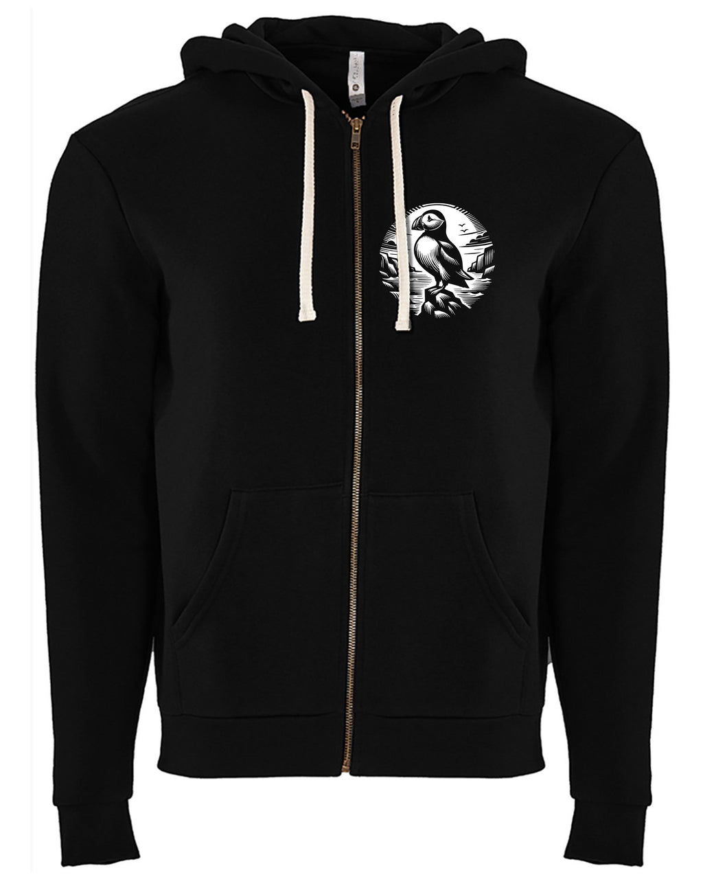 Puffin Zip Hoodie - Black