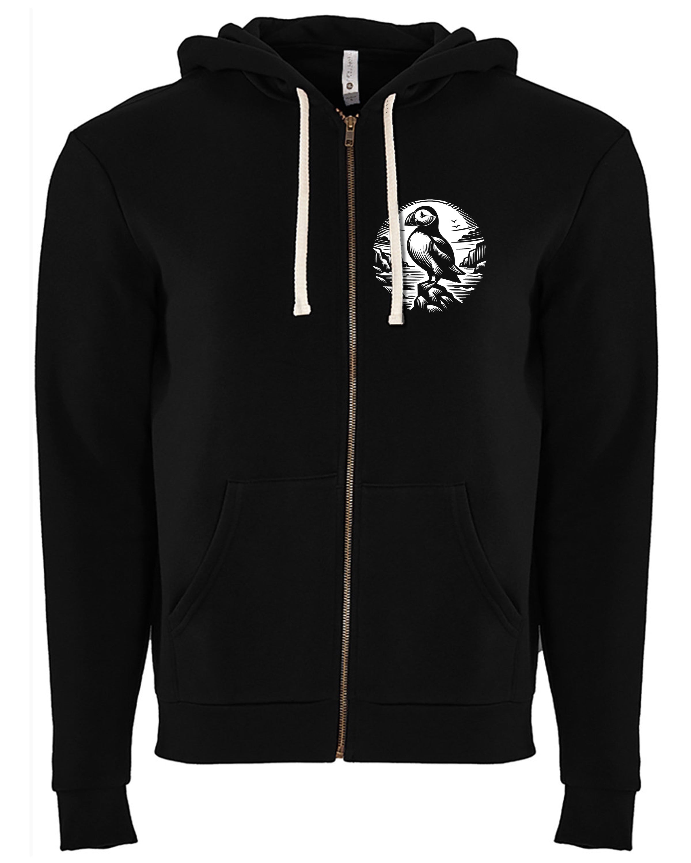 Puffin Zip Hoodie - Black